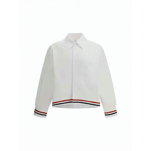 THOM BROWNE Cropped Oxford Shirt with Classic Collar